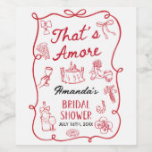 Italian That's Amore Bridal Shower  ワインラベル (シングルラベル)