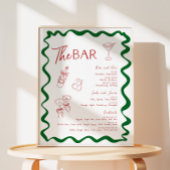 Italian Thats Amore Bridal Shower Bar Menu Cocktai 台座サイン