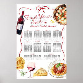 Italian That's Amore Bridal Shower Seating Chart ポスター