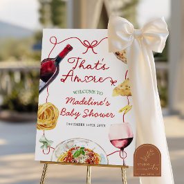 Italian That's Amore Bridal Shower Welcome Sign ポスター