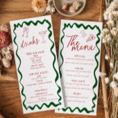 Italian Thats Amore Pizza Bridal Shower Menu Card