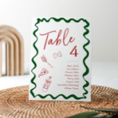 Italian That's Amore Pizza Bridal Table Number 招待状