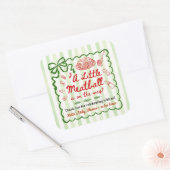 Italian Theme Baby Shower Green Bow スクエアシール (封筒)