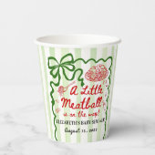 Italian Theme Baby Shower Green Bow 紙コップ (裏面)