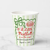 Italian Theme Baby Shower Green Bow 紙コップ (正面)
