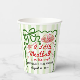 Italian Theme Baby Shower Green Bow 紙コップ