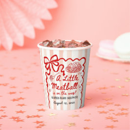 Italian Theme Baby Shower Red Bow 紙コップ