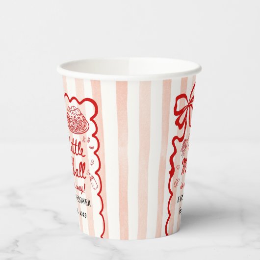 Italian Theme Baby Shower Red Bow 紙コップ (左)