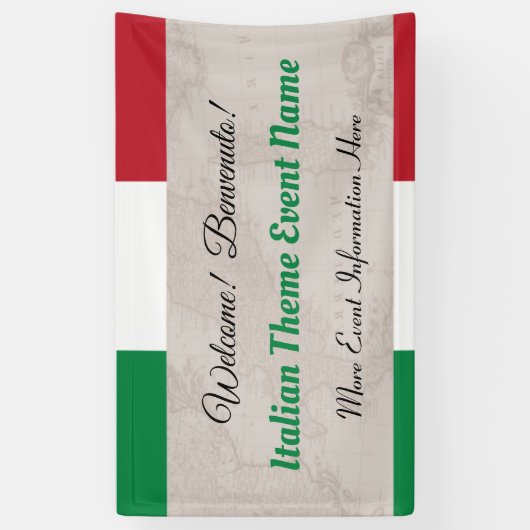 Italian Theme Event Welcome 横断幕 (縦)