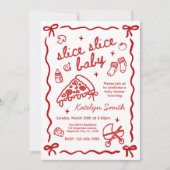 Italian Theme Pizza Baby Shower Invitation 招待状 (正面)