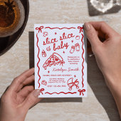 Italian Theme Pizza Baby Shower Invitation 招待状