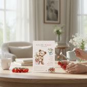 Italian Theme Teddy Bear Tomato Baby Shower QR 招待状