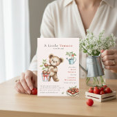 Italian Theme Teddy Bear Tomato Baby Shower QR 招待状