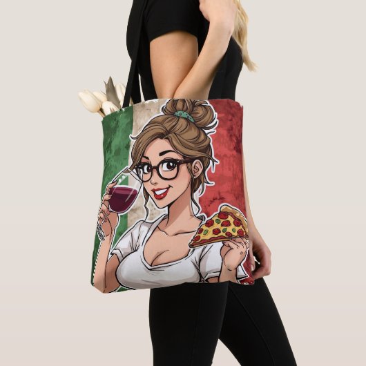 Italian Themed Tote トートバッグ (クローズアップ)