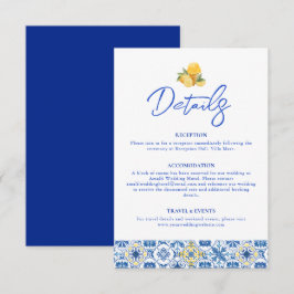 Italian Tiles La Dolce Vita Destination Wedding エンクロージャーカード