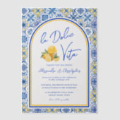 Italian Tiles La Dolce Vita Wedding ベラム紙招待状 (正面)