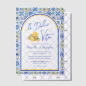 Italian Tiles La Dolce Vita Wedding ベラム紙招待状 (オフセット (招待状))