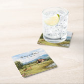 Italian Tuscan Countryside Wedding  スクエアペーパーコースター (インサイチュ)