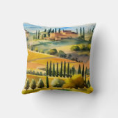 Italian Tuscan Watercolor Landscape クッション (裏面)