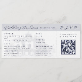Italian Villa Plane Ticket Destination Wedding  招待状