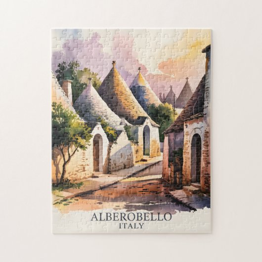 Italian Village Trulli Vintage Alberobello Puglia ジグソーパズル (縦)