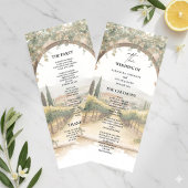 Italian Vineyard Wedding Program | Tuscan Arch  メニュー