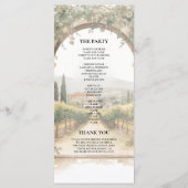 Italian Vineyard Wedding Program | Tuscan Arch メニュー (裏面)