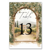 Italian Vineyard Wedding Tuscan  テーブルナンバー (裏面)