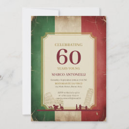 Italian Vintage 60th Birthday Invitation 招待状