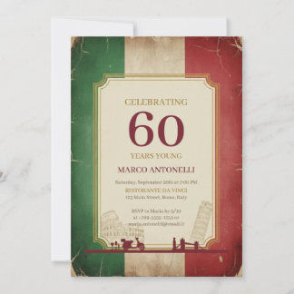 Italian Vintage 60th Birthday Invitation 招待状