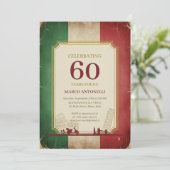 Italian Vintage 60th Birthday Invitation 招待状 (スタンド正面)