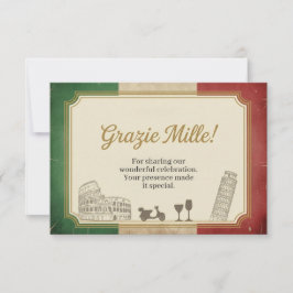 Italian Vintage 60th Birthday party Thank You Card サンキューカード