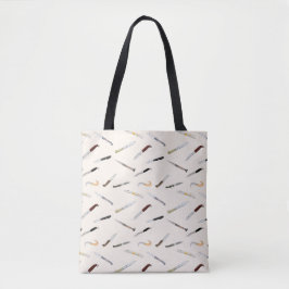 Italian Vintage Knives Illustrated Pattern Tote トートバッグ