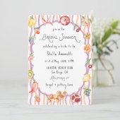 Italian Watercolor Rustic Bridal Shower Invitation 招待状 (スタンド正面)