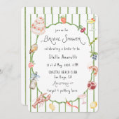 Italian Watercolor Rustic Bridal Shower Invitation 招待状 (正面/裏面)