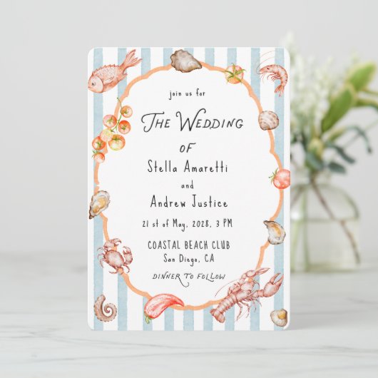 Italian Watercolor Rustic Wedding Invitation 招待状 (スタンド正面)
