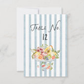 Italian Watercolor Rustic Wedding Table Number 出欠カード (正面)