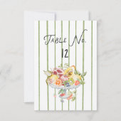 Italian Watercolor Rustic Wedding Table Number 出欠カード (裏面)
