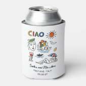 Italian Wedding Hand Drawn Amalfi Coast Modern  缶クーラー (缶正面)