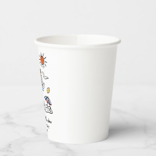 Italian Wedding Whimsical Hand Drawn Amalfi Coast 紙コップ (左)