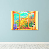 Italian Window Canvas Wall Art キャンバスプリント (インサイチュ (ウッドフロア))
