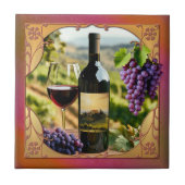 Italian Wine Themed Tuscan Ceramic Tile タイル (正面)