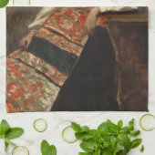 Italian Woman (La Morieri) by Corot キッチンタオル (折り畳み)