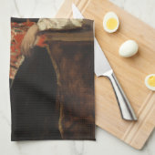 Italian Woman (La Morieri) by Corot キッチンタオル (四つ折り)