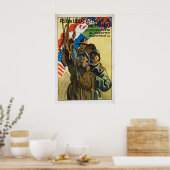 Italian WWII Propaganda Poster Allied Support Art ポスター (キッチン)