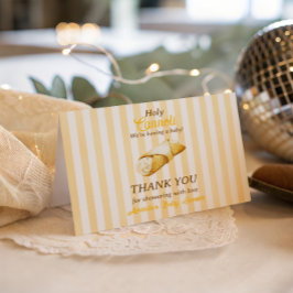 Italian Yellow Bow Cannoli Baby Shower Decor サンキューカード