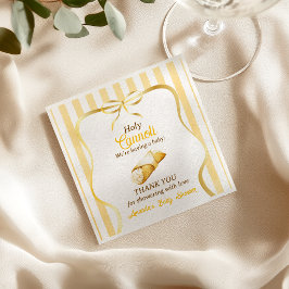 Italian Yellow Bow Cannoli Baby Shower Decor スタンダードランチョンナプキン