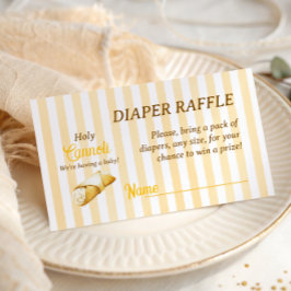 Italian Yellow Bow Cannoli Baby Shower Diaper エンクロージャーカード