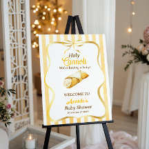 Italian Yellow Bow Cannoli Baby Shower Welcome