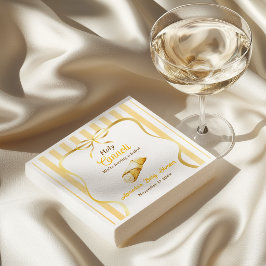Italian Yellow Bow Holy Cannoli Baby Shower スタンダードカクテルナプキン